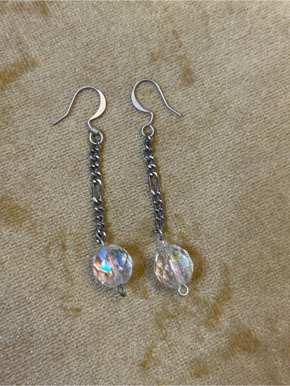 Silver crystal earrings